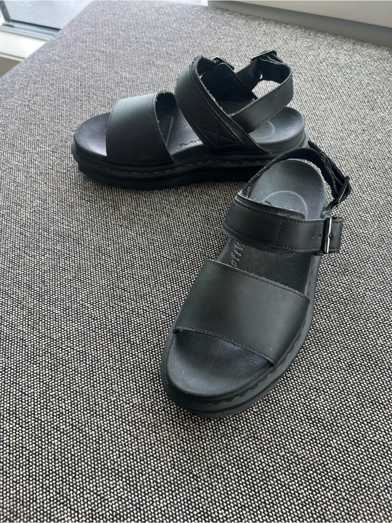 Dr. Martens Shoes - Dr. Martens Black Leather Platform Sandals